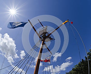 Flagpole shaped like a ship's mast