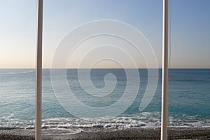 Flagpoles at the Mediterranean Sea