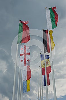 Flags of 8 countries in Bulgaria