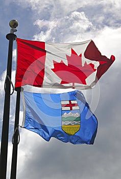 Flags of Alberta and Canada