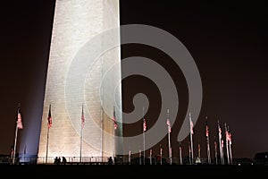 Flags around the Washington Monument in Washington