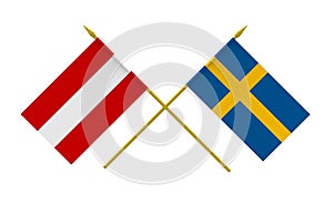 Flags, Austria and Sweden
