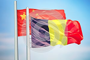 Flags of Belgium and China