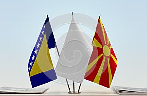 Flags of Bosnia and Herzegovina and Macedonia FYROM