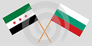 Flags of Bulgaria and Syrian National Coalition. Vector