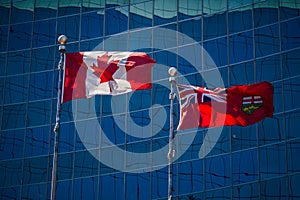 Flags of Canada and Ontario