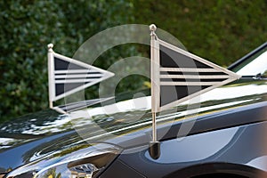 Flags on car