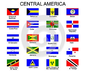 Flags of Central America countries photo