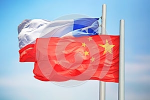 Flags of Chile and China