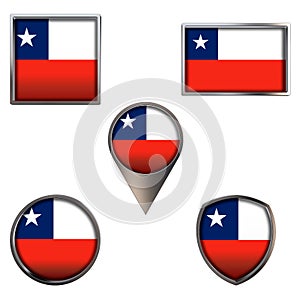 Flags of the Chile Icons set image