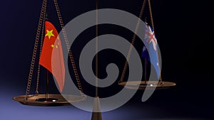 Flags of China and Australia