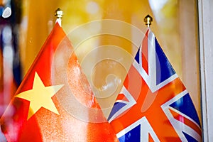 Flags of China and Britain phoyo
