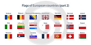 Flags of the countries of the world. Flags of European countries, part 2