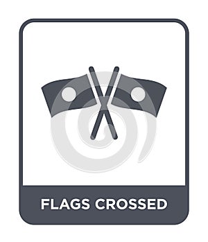 flags crossed icon in trendy design style. flags crossed icon isolated on white background. flags crossed vector icon simple and