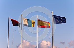 The flags of the european community countries