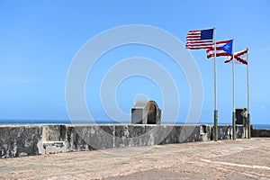 Flags Flying Atop Castillo San Cristobal Fort