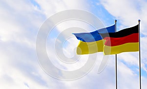 Flags Germany and Ukraine, 3D work and 3D illustration