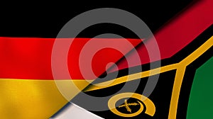 The flags of Germany and Vanuatu. News, reportage, business background. 3d illustration
