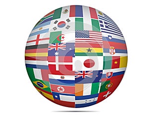 Flags globe