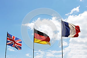 Flags of great britain, germany and france