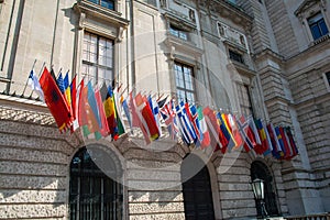 Flags at the HQ of OSCE