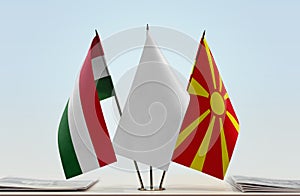 Flags of Hungary and Macedonia FYROM
