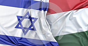 Flags of Israel and Hungary. 3D Rendering