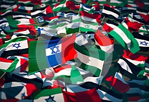 The flags of Israel and Palestine are both made of texture
