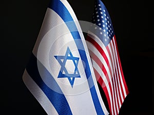 Flags of Israel and United States of America