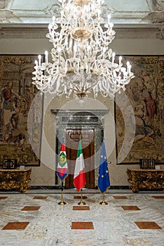 The Flags Of The Italian Republic, The Quirinale and The European Community