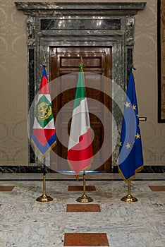 The Flags Of The Italian Republic, The Quirinale and The European Community