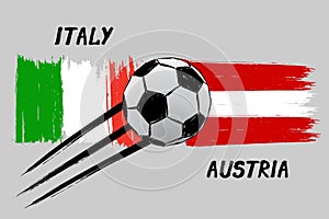 Flags of Italy And Austria - Icon for euro football championship qualify - Grunge