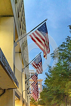 Flags J. Edgar Hoover Building Federal Bureau Investigation Washington DC