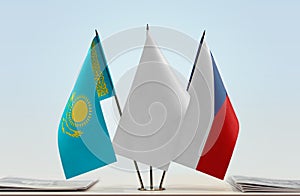 Flags of Kazakhstan and Czech Republic