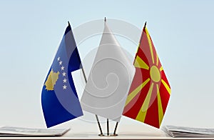 Flags of Kosovo and Macedonia FYROM