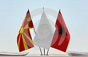 Flags of Macedonia FYROM and Albania