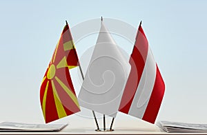 Flags of Macedonia FYROM and Austria