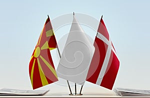 Flags of Macedonia FYROM and Denmark