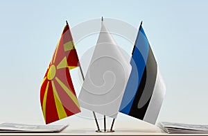 Flags of Macedonia FYROM and Estonia