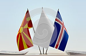 Flags of Macedonia FYROM and Iceland