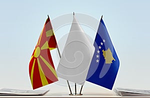 Flags of Macedonia FYROM and Kosovo