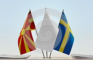 Flags of Macedonia FYROM and Sweden