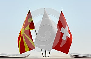 Flags of Macedonia FYROM and Switzerland