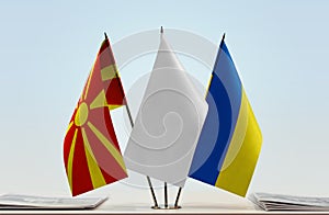 Flags of Macedonia FYROM and Ukraine