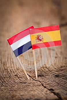 Flags of Netherlands and Spain