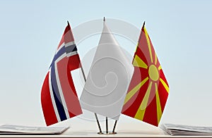 Flags of Norway and Macedonia FYROM