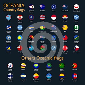 Flags of Oceania, all countries in original colors