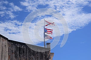 Flags of Puerto Rico and Colonial Spain photo