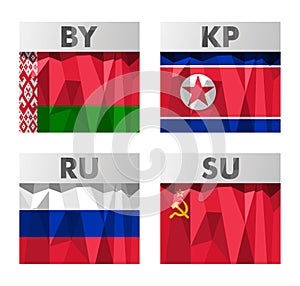 Flags in polygonal style