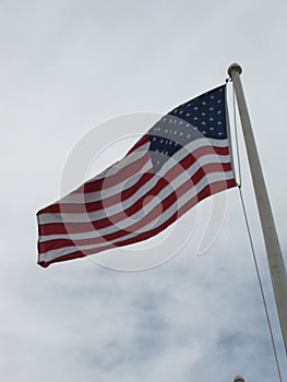 Flags proudly waving in the wind